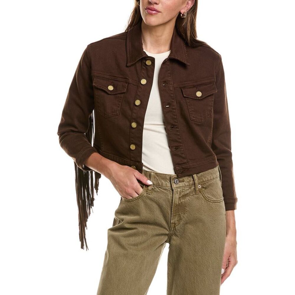 L’Agence Womens  Koda Crop Jkt Fringe